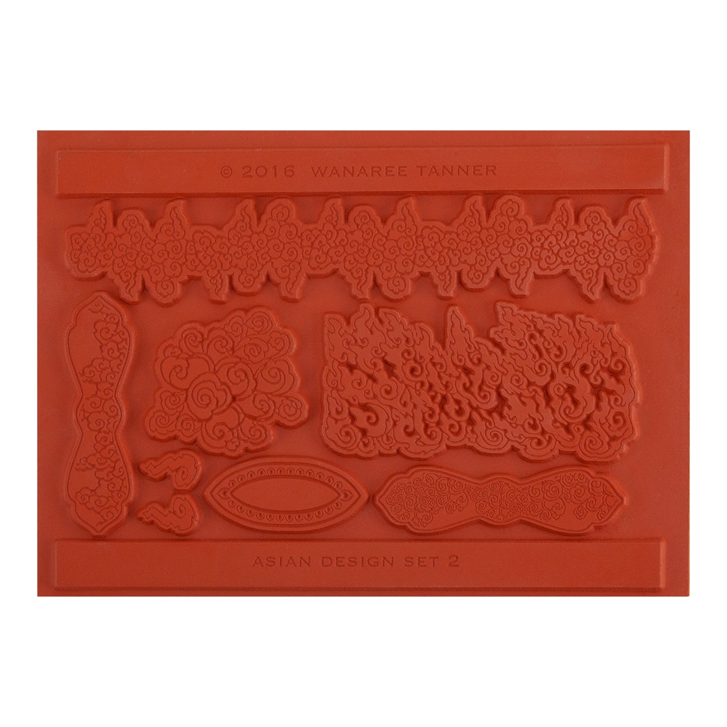 orange Wanaree Tanner Signature Texture Plate - Tibetan Smoke & Fire