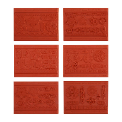 orange Wanaree Tanner Texture Plates - Metamorphosis - Set of 6