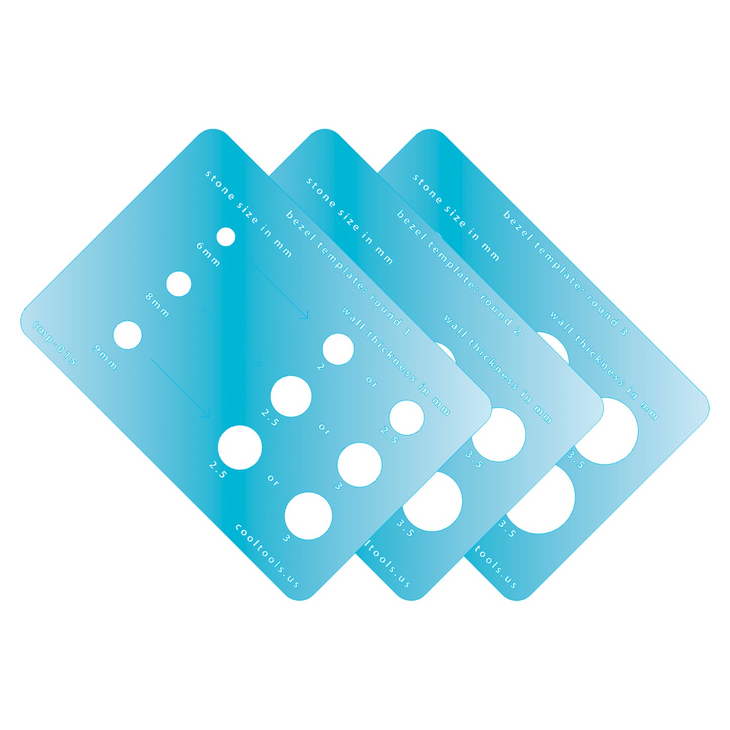 blue plastic Bezel Template Set - Round