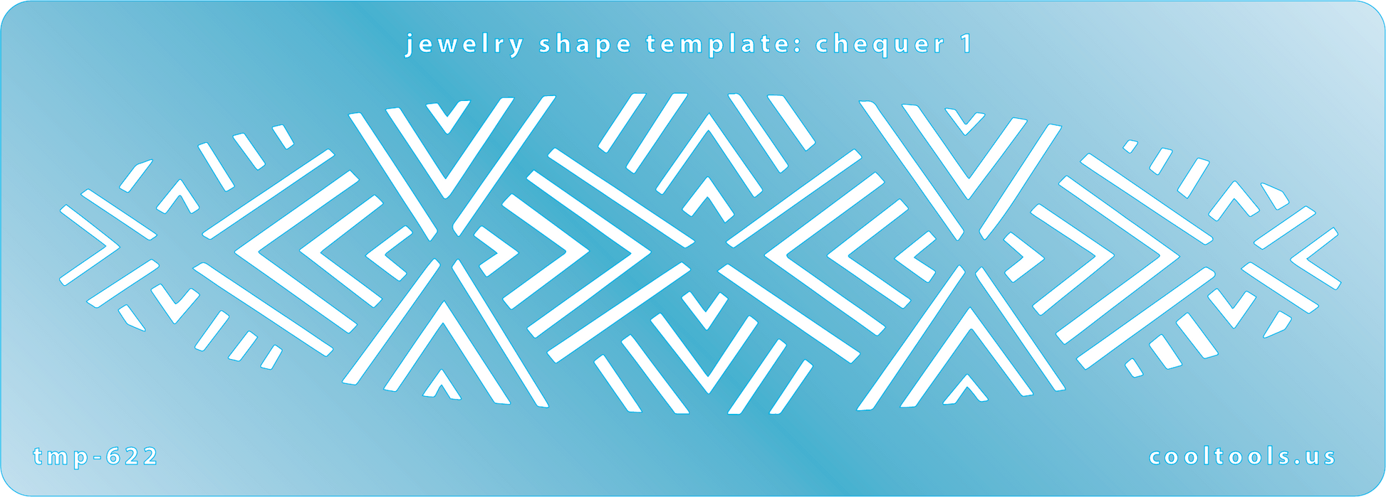 Blue plastic Jewelry Shape Template - Chequer 1 Our special surface makes it easy to find these templates on your workbench, but allows clarity for positioning.