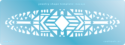 Blue plastic Jewelry Shape Template - Navajo Our special surface makes it easy to find these templates on your workbench, but allows clarity for positioning.