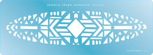 Blue plastic Jewelry Shape Template - Navajo Our special surface makes it easy to find these templates on your workbench, but allows clarity for positioning.