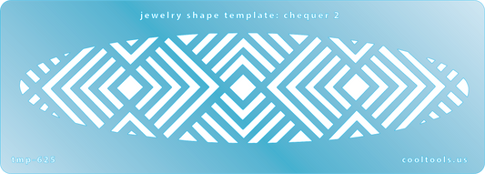 Blue plastic Jewelry Shape Template - Chequer 2 Our special surface makes it easy to find these templates on your workbench, but allows clarity for positioning