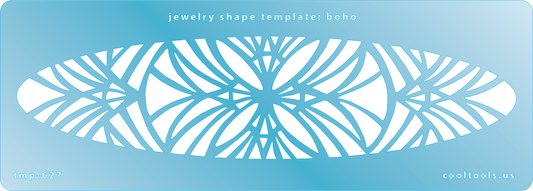 Blue plastic Jewelry Shape Template - Boho Our special surface makes it easy to find these templates on your workbench, but allows clarity for positioning.