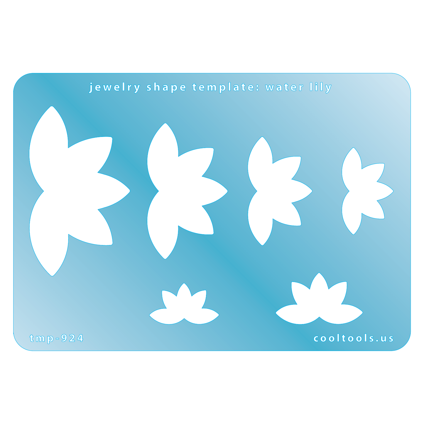 blue plastic Jewelry Shape Template - Water Lily