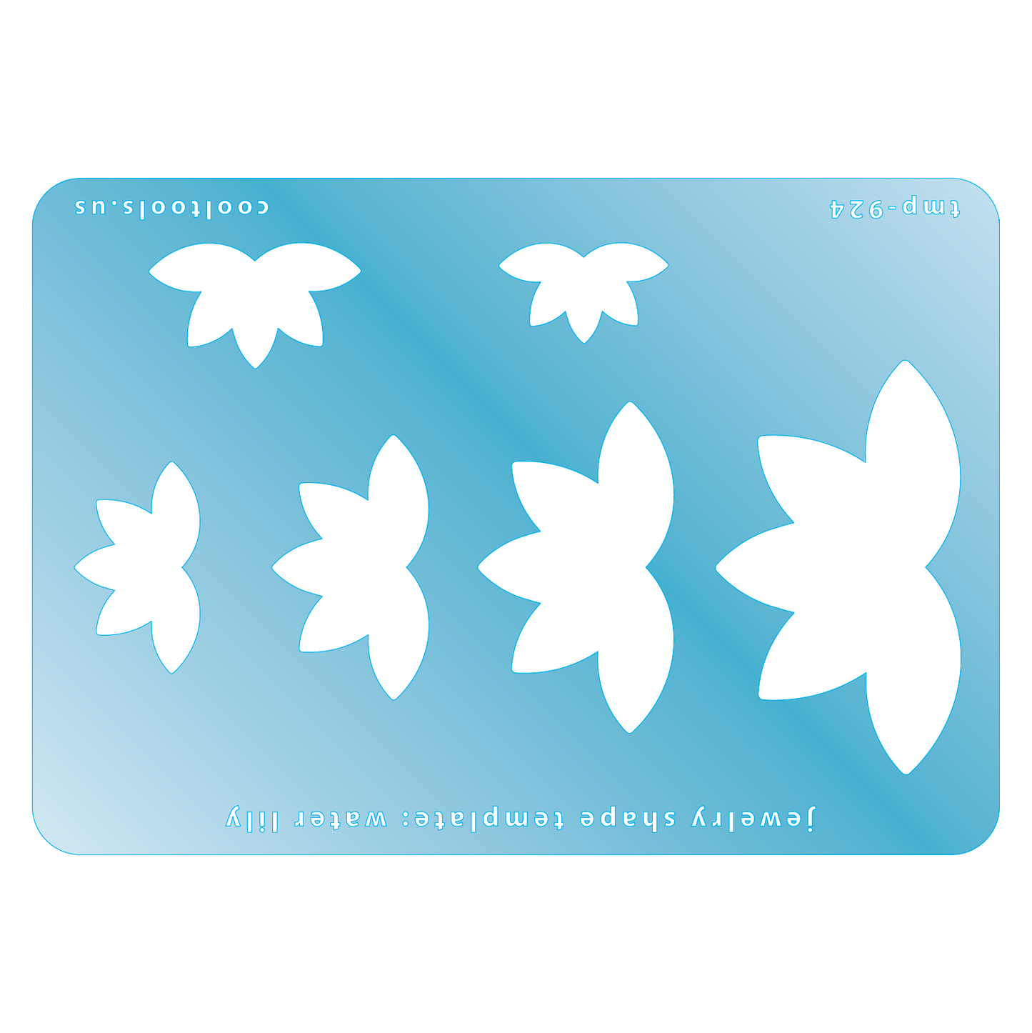 Blue plastic Jewelry Shape Template - Water Lily