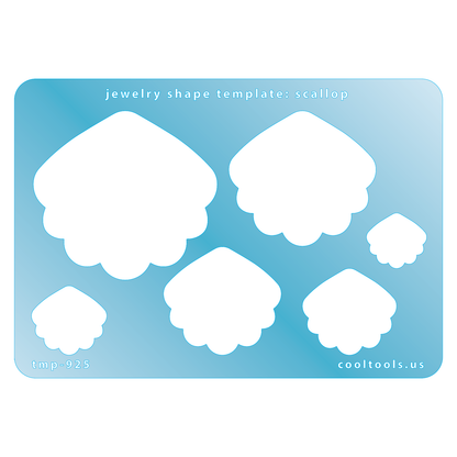 blue plastic Jewelry Shape Template - Scallop
