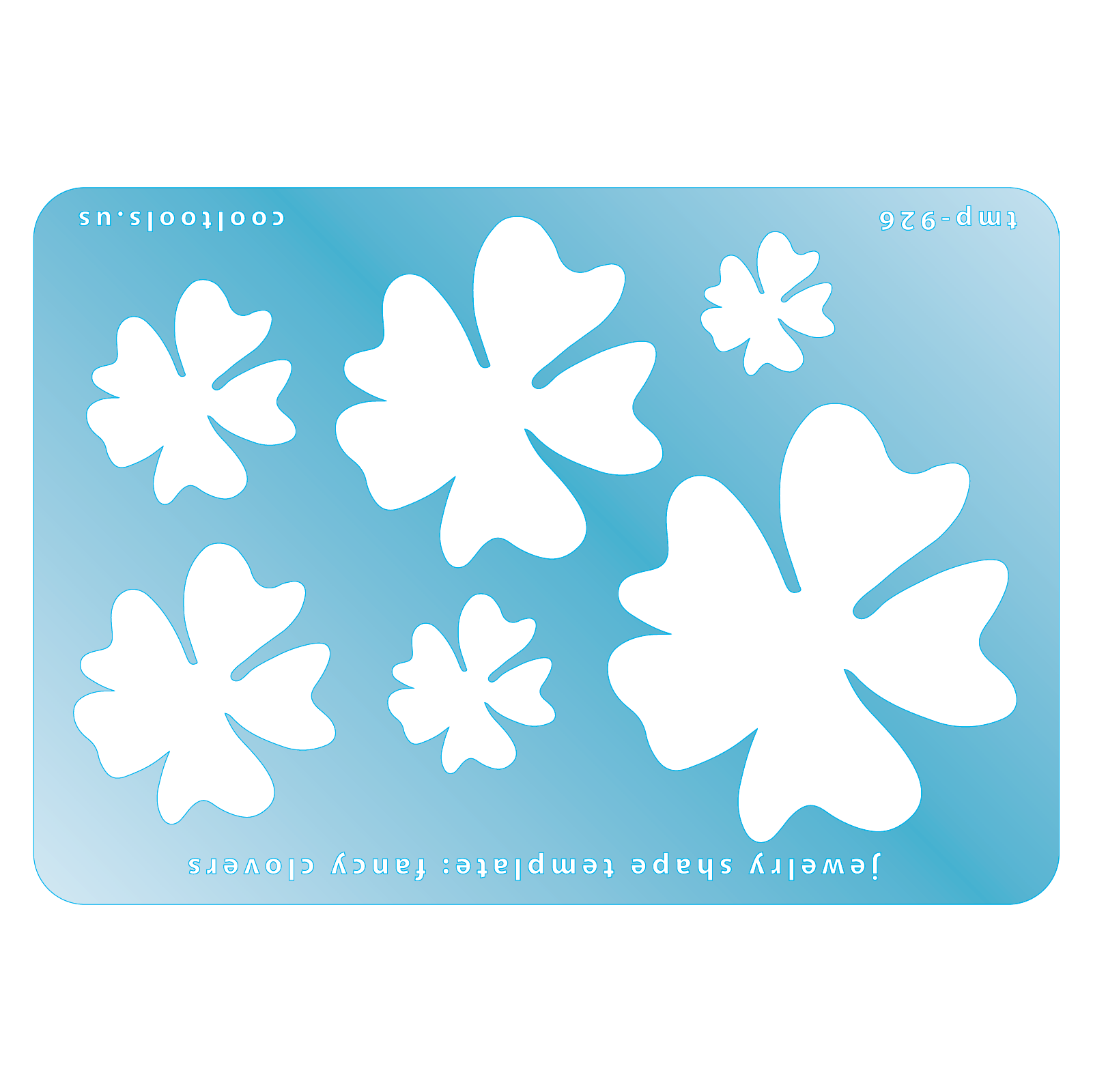 blue plastic Jewelry Shape Template - Fancy Clovers