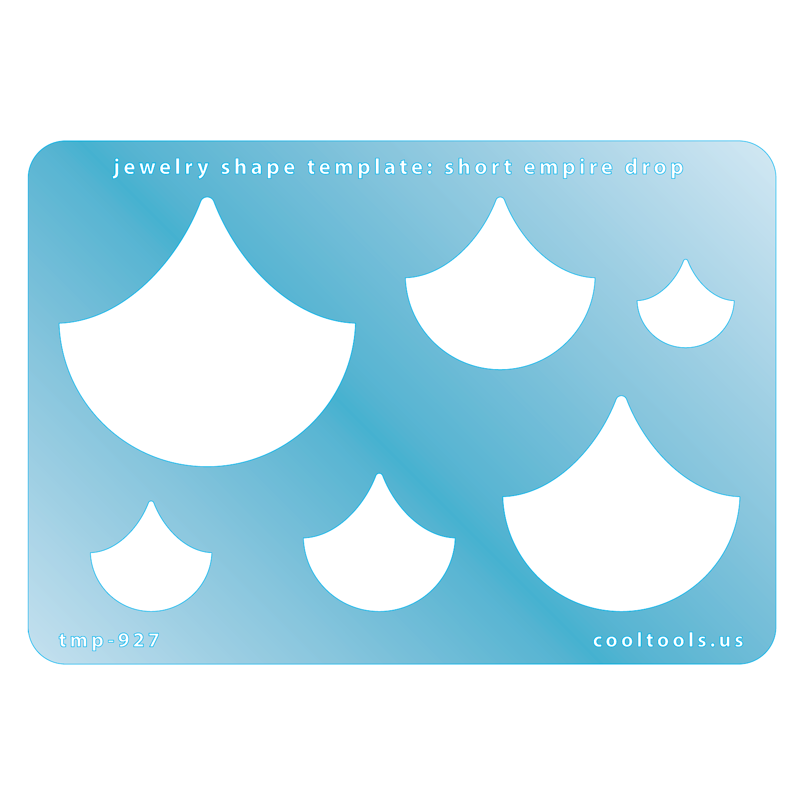 blue plastic Jewelry Shape Template - Short Empire Drop