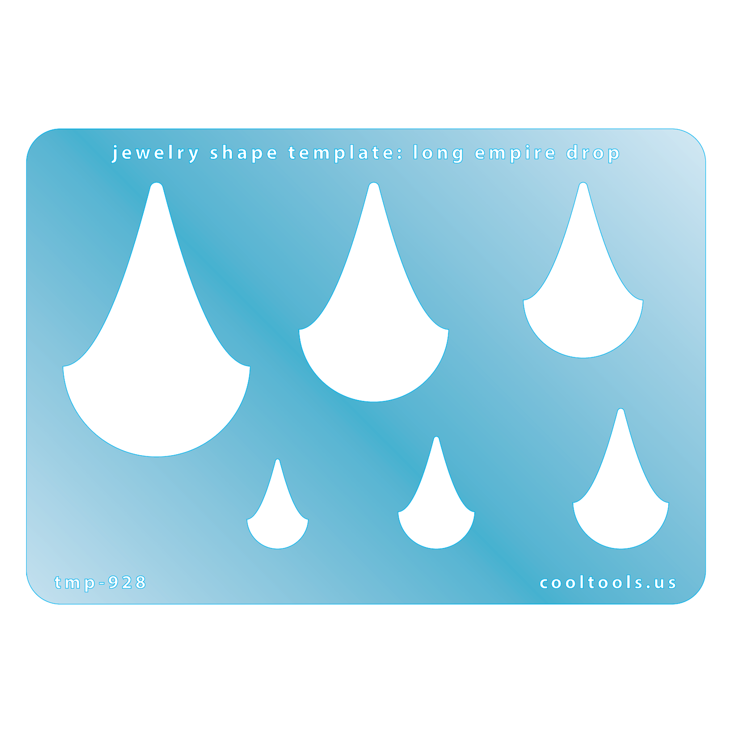 blue plastic Jewelry Shape Template - Long Empire Drop