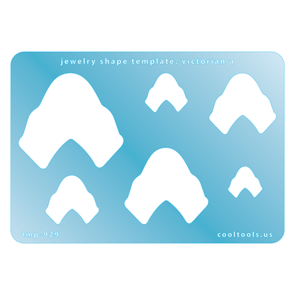 blue plastic Jewelry Shape Template - Victorian A