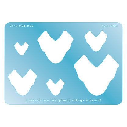 blue plastic Jewelry Shape Template - Victorian A
