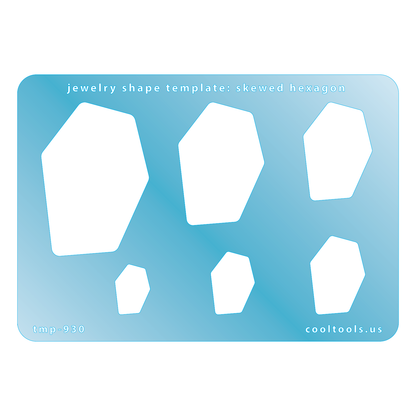 blue plastic Jewelry Shape Template - Skewed Hexagon