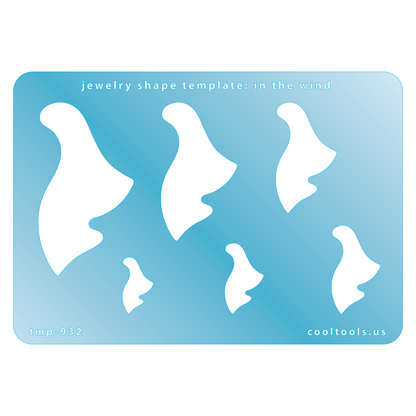 blue plastic Jewelry Shape Template - In the Wind