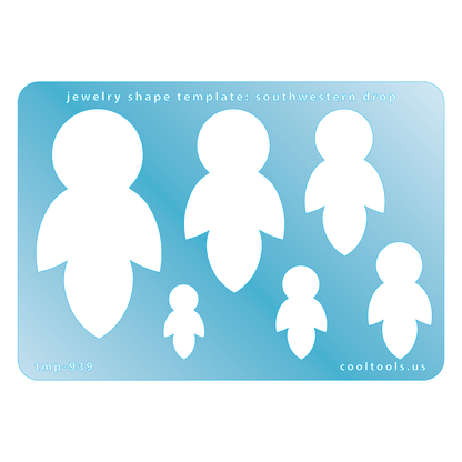 blue plastic Jewelry Shape Template - Southwestern Drop