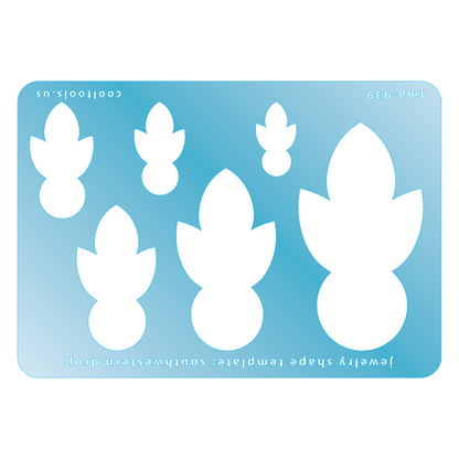 blue plastic Jewelry Shape Template - Southwestern Drop