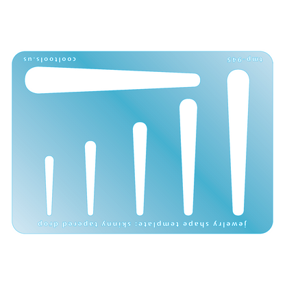 plue plastic Jewelry Shape Template - Skinny Tapered Drop