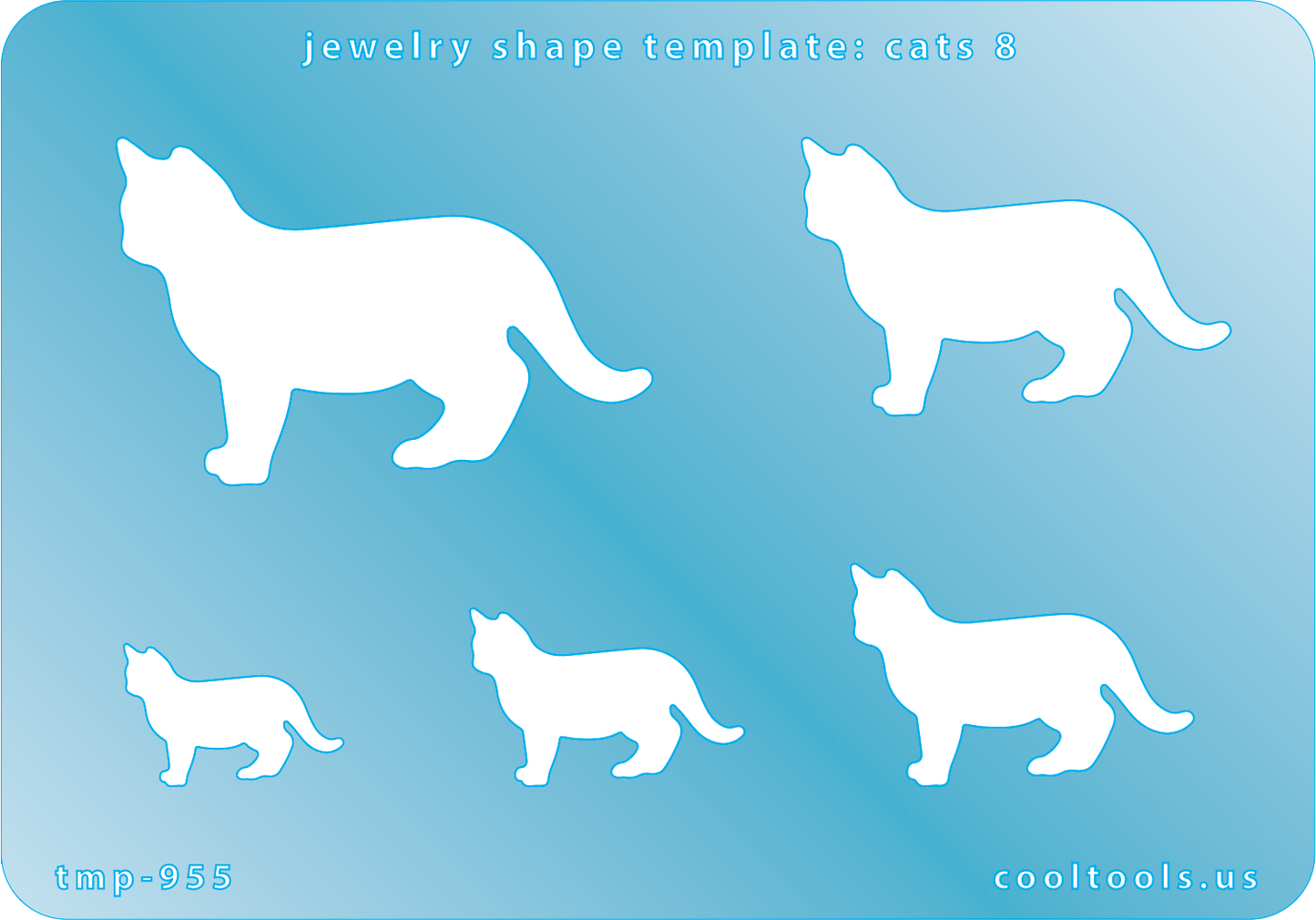 blue plastic Jewelry Shape Template - Cats 8


Includes 1 design in 5 graduated sizes. Sizes are from 22mm to 54mm.

Our special surface makes it easy to find these templates on your workbench, but allows clarity for positioning.

Made in the USA