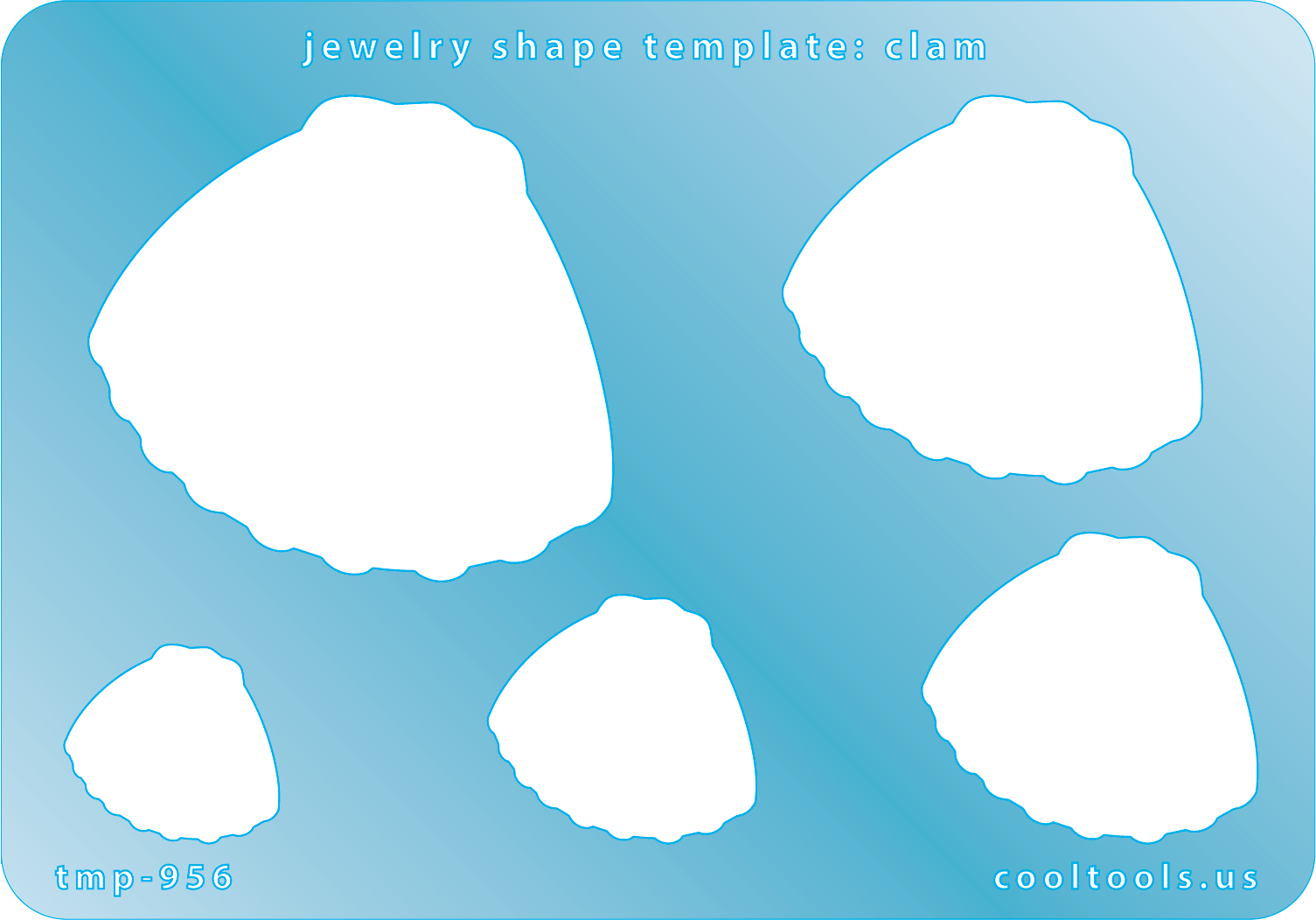 blue plastic Jewelry Shape Template - Clam


Includes 1 design in 5 graduated sizes. Sizes are from 22mm to 53mm.

Our special surface makes it easy to find these templates on your workbench, but allows clarity for positioning.