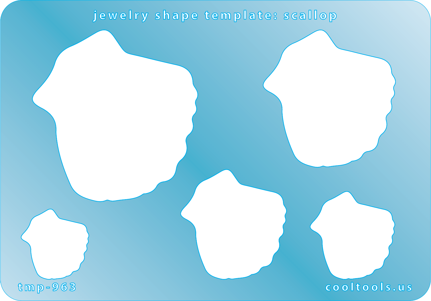 blue plastic Jewelry Shape Template - Scallop


Includes 1 design in 5 graduated sizes. Sizes are from 20mm to 44mm.

Our special surface makes it easy to find these templates on your workbench, but allows clarity for positioning.