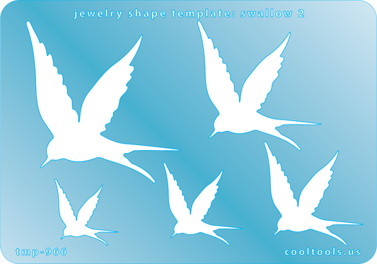 blue plastic Jewelry Shape Template - Swallow 2


Includes 1 design in 5 graduated sizes. Sizes are from 24mm to 50mm.

Our special surface makes it easy to find these templates on your workbench, but allows clarity for positioning.