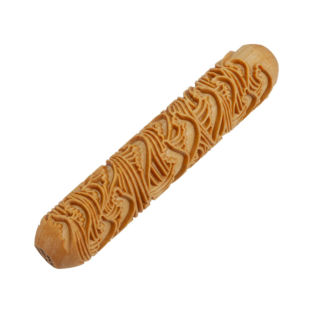 Large Wooden Hand Roller - Waves