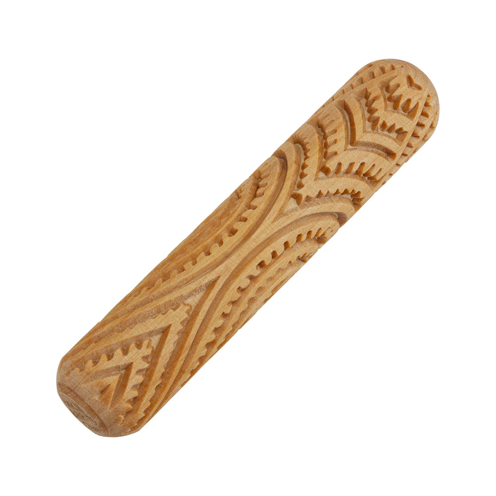 Large Wooden Hand Roller - Maori Spirals