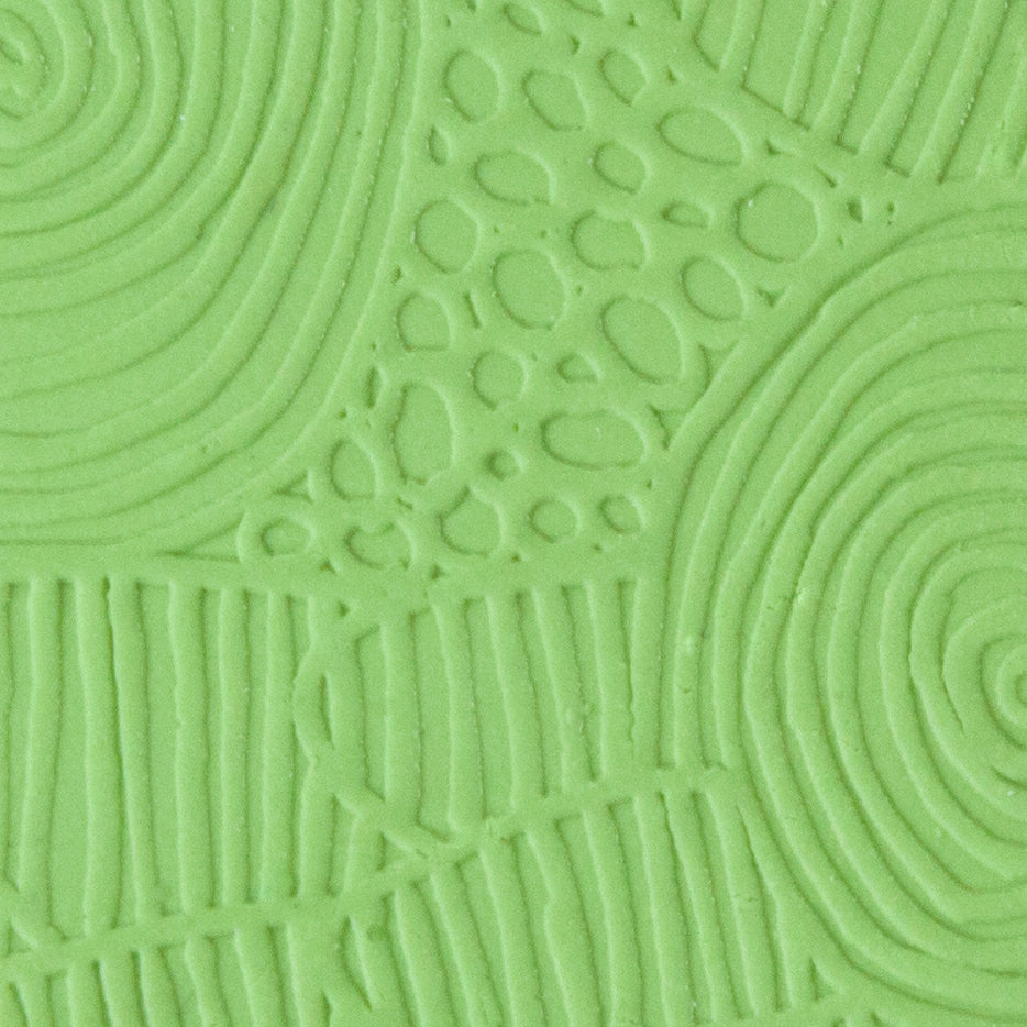 sample of Texture Mat - Botanical Symphony Collection - Botanical Grotto in green clay