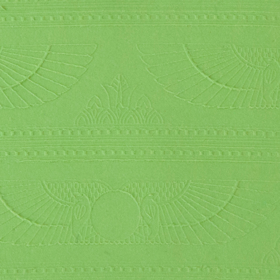 sample of Texture Smith Texture Mat - Antiquities Collection - Cobra Lotus in green clay