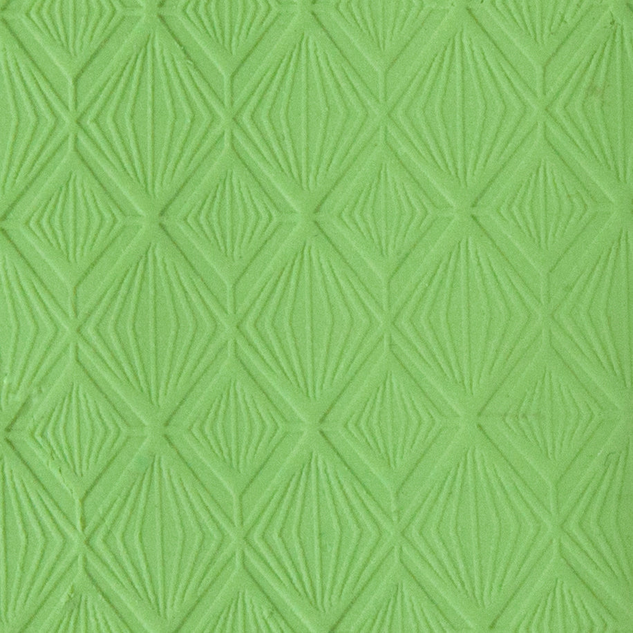 sample of Texture Mat - Geometrics Collection - Diamonds in green clay