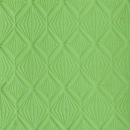 sample of Texture Mat - Geometrics Collection - Diamonds in green clay