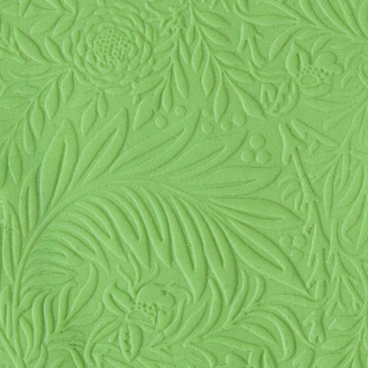 sample of Texture Mat - Botanical Symphony Collection - Floral Bells in green clay