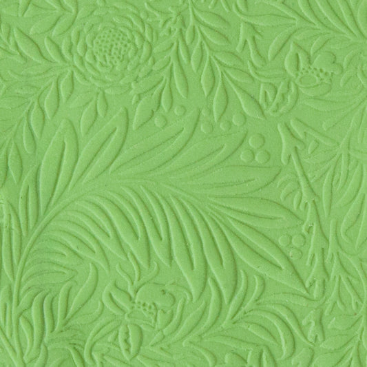 sample of Texture Mat - Botanical Symphony Collection - Floral Bells in green clay