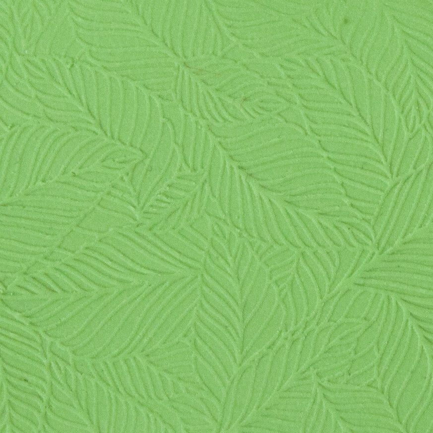 sample of Texture Mat - Botanical Symphony Collection - Foliage Stack in green clay