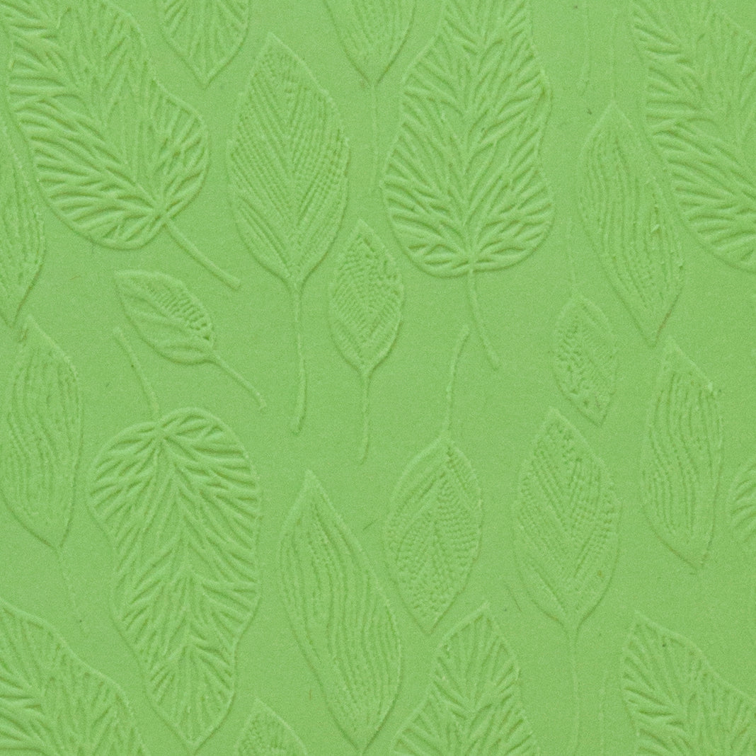 sample of Texture Mat - Botanical Symphony Collection - Leaf Run in green clay