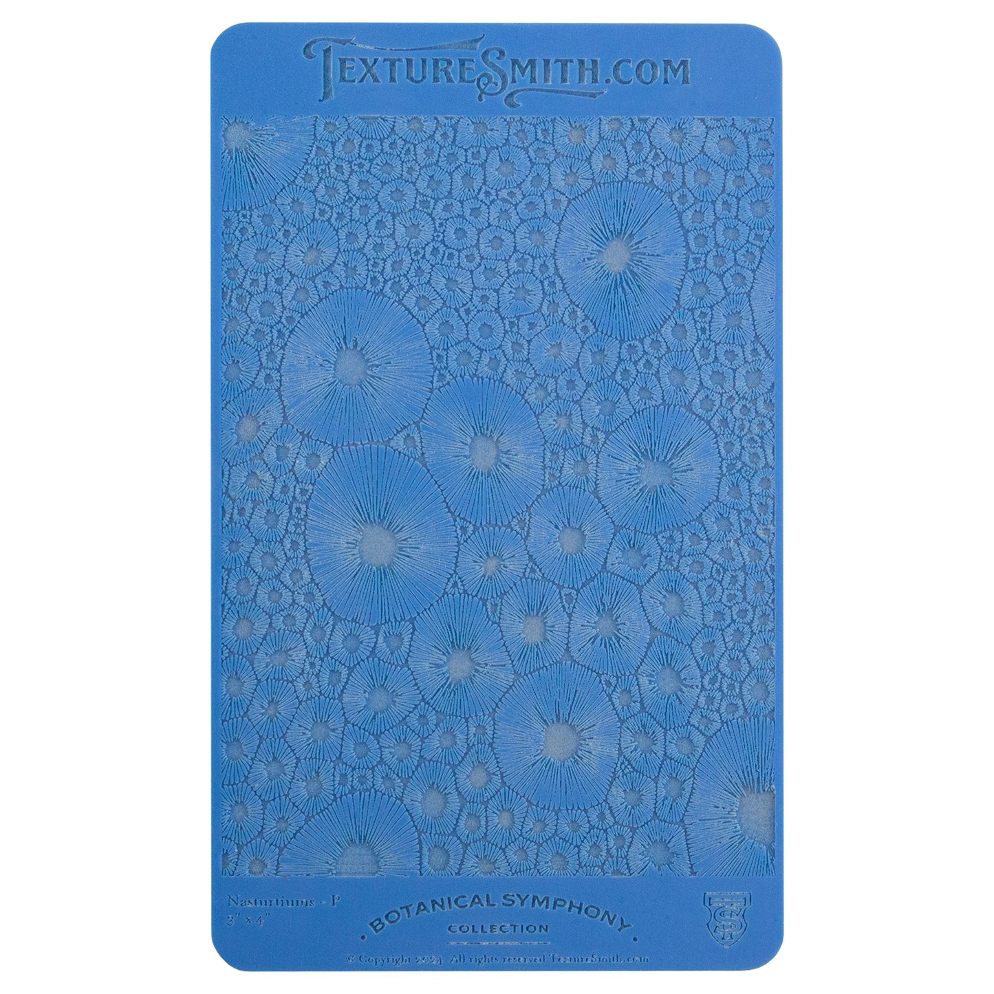 blue Texture Mat - Botanical Symphony Collection - Nasturtiums