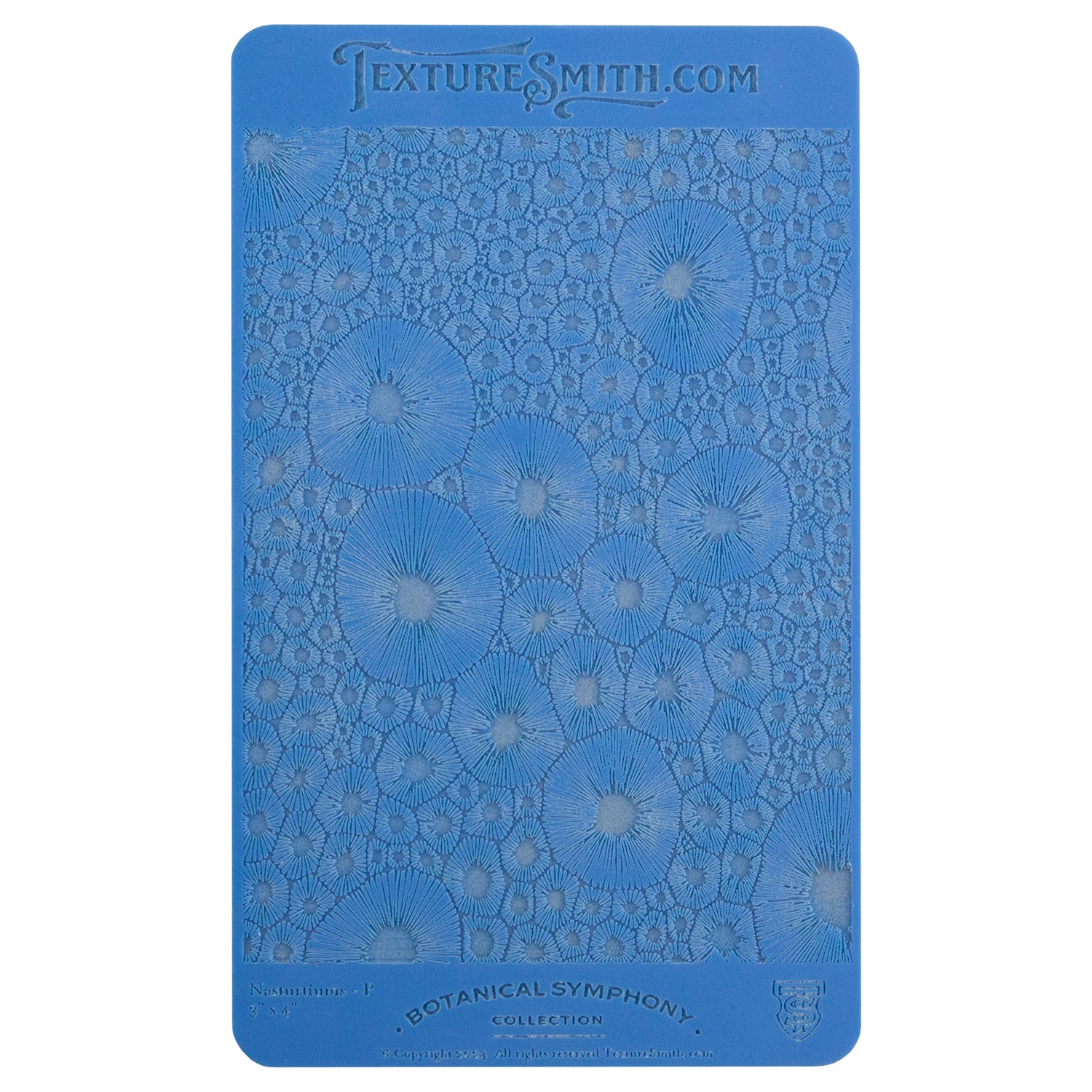 blue Texture Mat - Botanical Symphony Collection - Nasturtiums