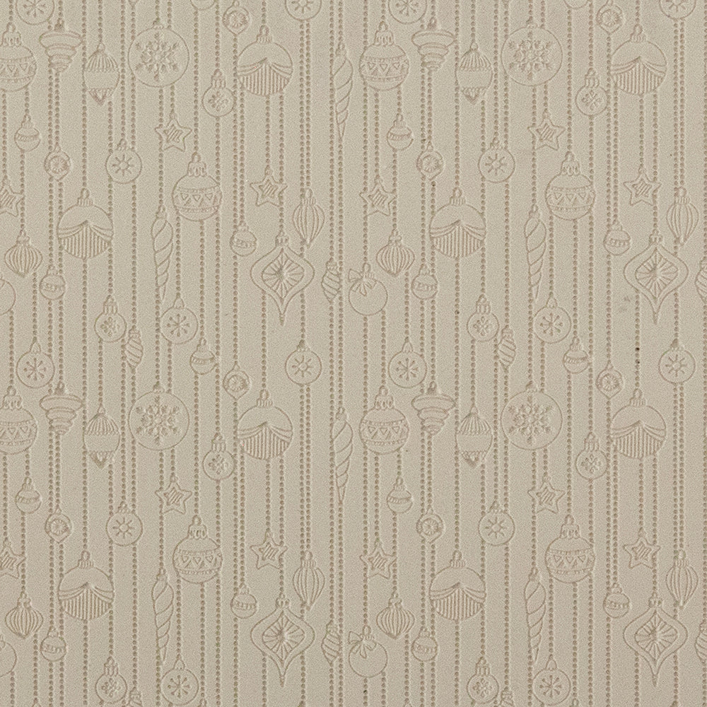 Texture Tile - 'Tis the Season Embossed. Beige Texture Tiles are flexible, washable and can be used with any soft clay. Spritz with CoolSlip or dust on Dry Powder Release for stick-free impressions when using metal clay and polymer clay.