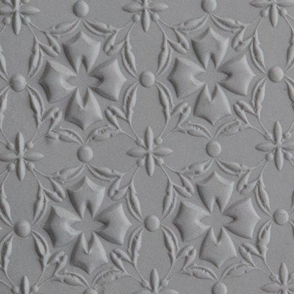 Texture Tile - Talavera sample rolled into gray polymer clay