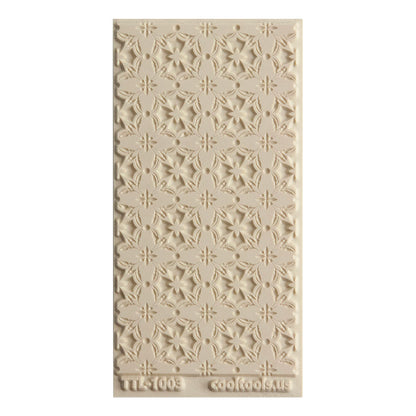 Texture Tile - Talavera. Beige Texture Tiles are flexible, washable and can be used with any soft clay. Spritz with CoolSlip or dust on Dry Powder Release for stick-free impressions when using metal clay and polymer clay.
