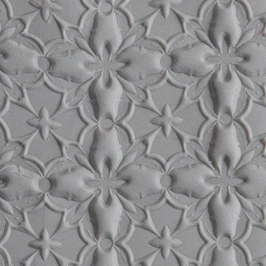 Texture Tile - Talavera Embossed sample rolled in gray polymer clay