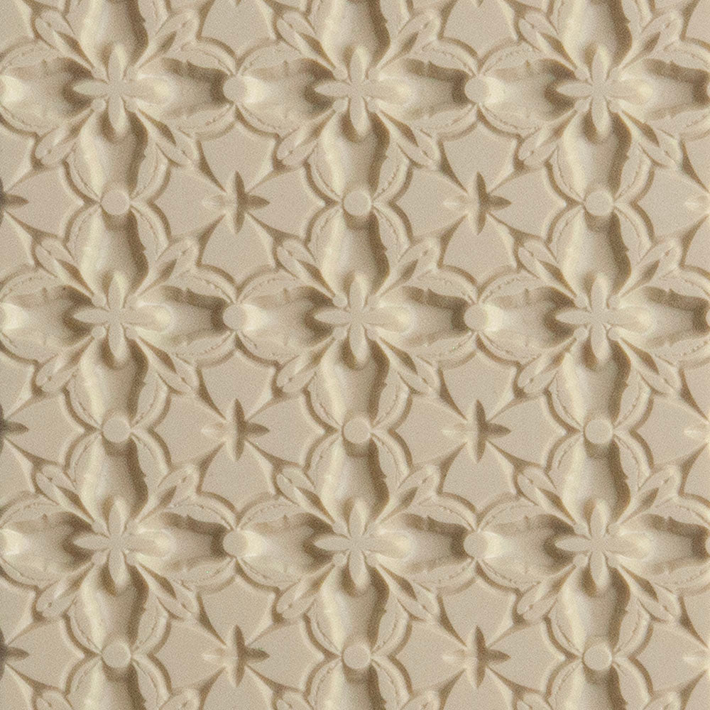 Texture Tile - Talavera Embossed Beige Texture Tiles are flexible, washable and can be used with any soft clay. Spritz with CoolSlip or dust on Dry Powder Release for stick-free impressions when using metal clay and polymer clay.