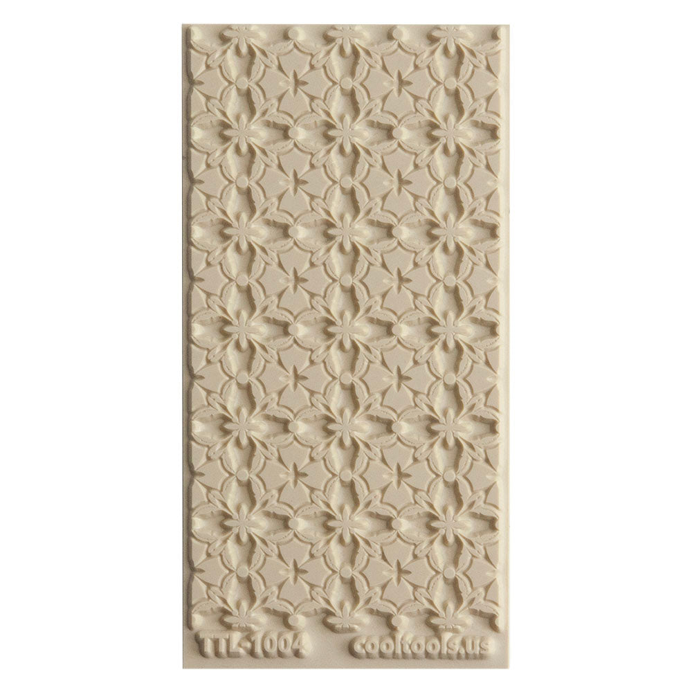 Texture Tile - Talavera Embossed Beige Texture Tiles are flexible, washable and can be used with any soft clay. Spritz with CoolSlip or dust on Dry Powder Release for stick-free impressions when using metal clay and polymer clay.