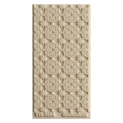 Texture Tile - Talavera Embossed Beige Texture Tiles are flexible, washable and can be used with any soft clay. Spritz with CoolSlip or dust on Dry Powder Release for stick-free impressions when using metal clay and polymer clay.
