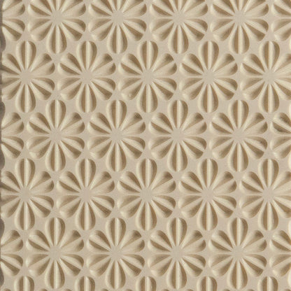 Texture Tile - Retro Daisies Embosse. Beige Texture Tiles are flexible, washable and can be used with any soft clay. Spritz with CoolSlip or dust on Dry Powder Release for stick-free impressions when using metal clay and polymer clay.d