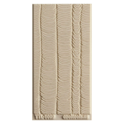 Texture Tile - Changing Tides Embossed. Beige Texture Tiles are flexible, washable and can be used with any soft clay. Spritz with CoolSlip or dust on Dry Powder Release for stick-free impressions when using metal clay and polymer clay.