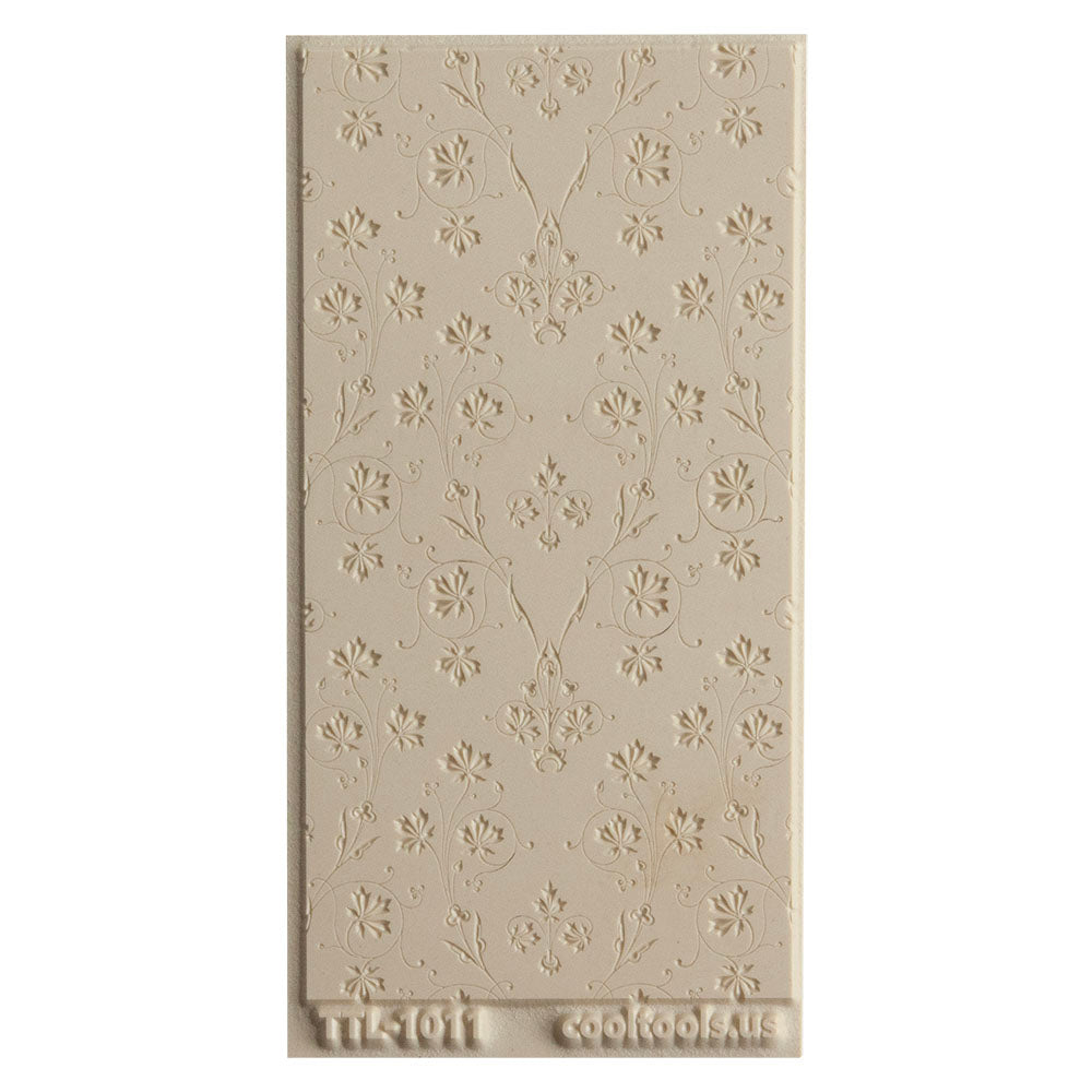 Texture Tile - Celtic Elegance Embossed. Beige Texture Tiles are flexible, washable and can be used with any soft clay. Spritz with CoolSlip or dust on Dry Powder Release for stick-free impressions when using metal clay and polymer clay.