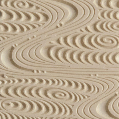 Texture Tile - A River Runs Through. Beige Texture Tiles are flexible, washable and can be used with any soft clay. Spritz with CoolSlip or dust on Dry Powder Release for stick-free impressions when using metal clay and polymer clay.