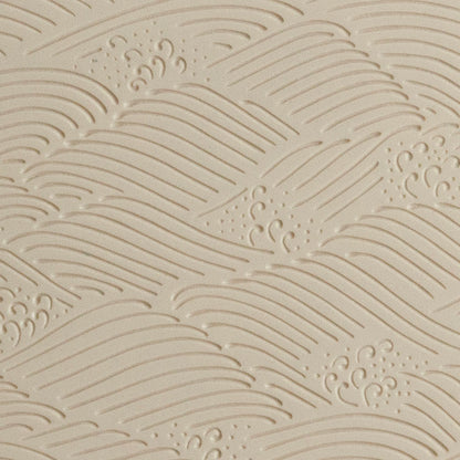 Texture Tile - High Surf Embossed. Beige Texture Tiles are flexible, washable and can be used with any soft clay. Spritz with CoolSlip or dust on Dry Powder Release for stick-free impressions when using metal clay and polymer clay.