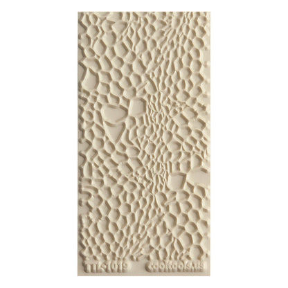 Texture Tile - Reptile Skin Embossed. Beige Texture Tiles are flexible, washable and can be used with any soft clay. Spritz with CoolSlip or dust on Dry Powder Release for stick-free impressions when using metal clay and polymer clay.